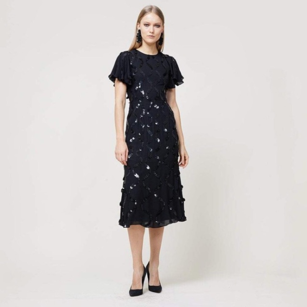 Sachin & Babi Black Midi Evening Cocktail Dress - Picture 4 of 8